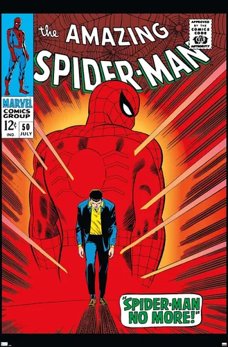 Vista 9 de Trends International Marvel Comics Amazing Spider-Man #50 - Póster de pared, 22.4 pulgadas de largo x 14.7 pulgadas, versión enmarcada en madera