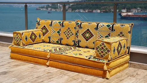 Vista 3 de 8" Thickness Floor Couch, Meditation Yoga Loveseat, Sectional Sofa, Arabic Majilis, Healing Room Floor Cushion, Sofa Covers, Living Room Sofa
