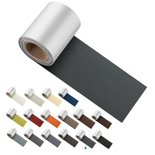 Vista 22 de ILOFRI Cinta de Parche de Reparación de Cuero Autoadhesiva de 3x60 pulgadas, Kit de Reparación de Vinilo y Cuero para Sofás, Muebles, Asiento