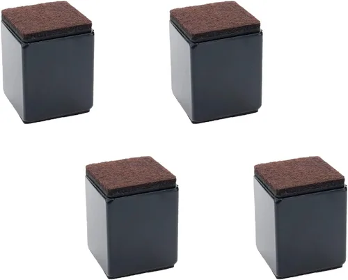 Vista 10 de Elevadores autoadhesivos de 2 pulgadas para cama y muebles, redondos, color negro, 1.57 x 2.05 pulgadas Elevadores de cama de acero,Para
