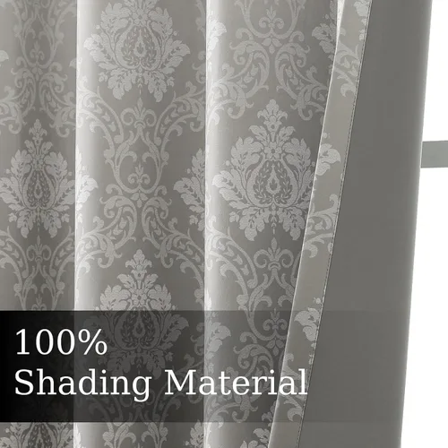 Vista 4 de Flyfun Medallion - Cortinas opacas de 84 pulgadas de largo, con aislamiento térmico y ojales, juego de 2 paneles de cortinas para dormitorio