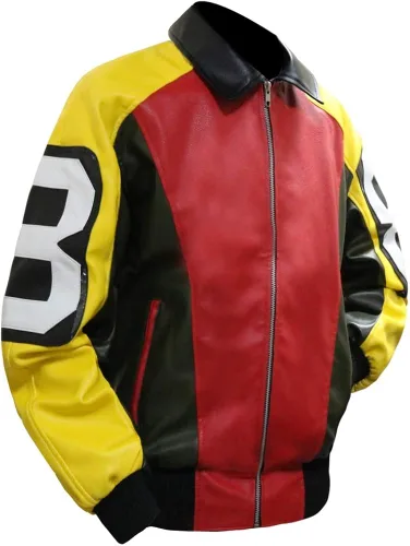 Vista 4 de The Jasperz 8 Ball Pool Seinfeld Michael Hoban Bomber Chaqueta de cuero