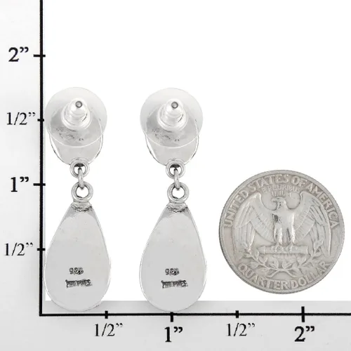 Vista 4 de Pendientes turquesa de plata de ley 925 auténtica turquesa (estilo seleccionado), Metal, Turquesa