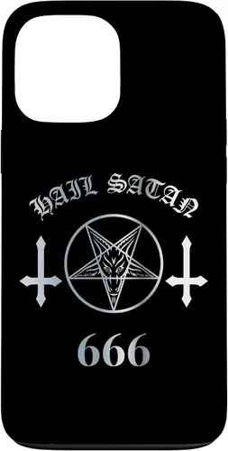 Vista 23 de iPhone 16 Upside Down Cross Satanic Pentagram Hail Satan 666 Case