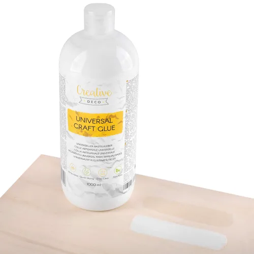 Vista 4 de Creative Deco PVA - Pegamento blanco para manualidades, 33.81 onzas, pegamento escolar se seca transparente, pegamento universal para papel, arte