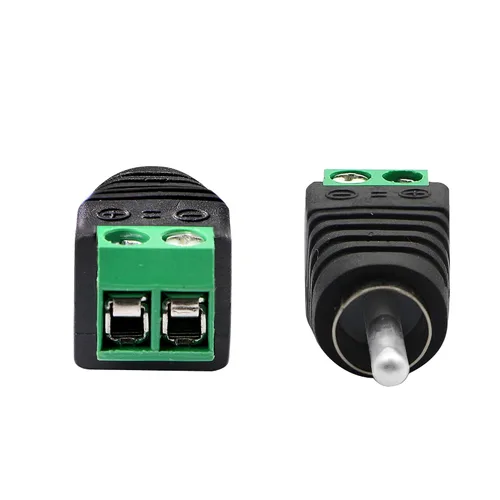 Vista 5 de Adaptador de audio de cable RCA, conector macho Phono RCA a terminal de tornillo AV, conectores de cable de altavoz, adaptador sin soldadura