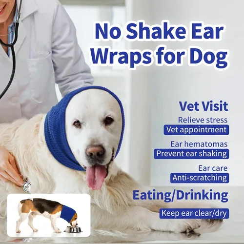 Vista 3 de Nanaki Sudadera con capucha calmante para perros, fundas silenciosas para la cabeza, cubiertas para las orejas, capucha para baño de ruido