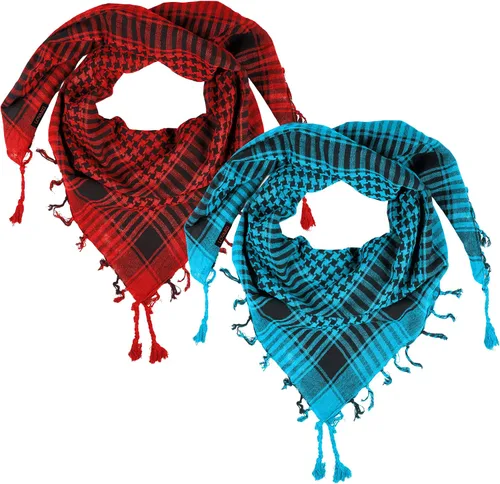 Vista 71 de LOVARZI Shemagh Cottons Arab Keffiyeh - Bufanda militar táctica para cabeza y cuello