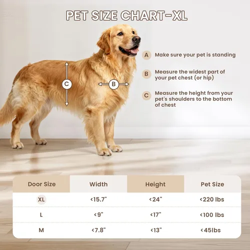Vista 8 de Puerta XL para Perro para Puerta, Puerta Extra Grande para Perro de Plástico Resistente a la Oxidación para Puertas Interiores y Exteriores, Puerta