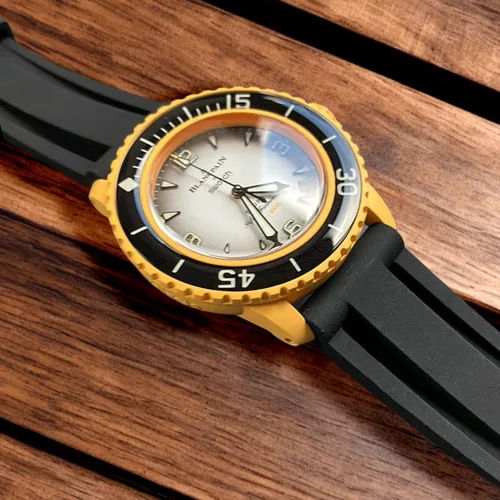 Vista 4 de Ocdin Correa de reloj de 0.866 in para Blancpain X Swatch Correa de repuesto de silicona con llave hexagonal compatible con Bioceramic SCUBA Fifty