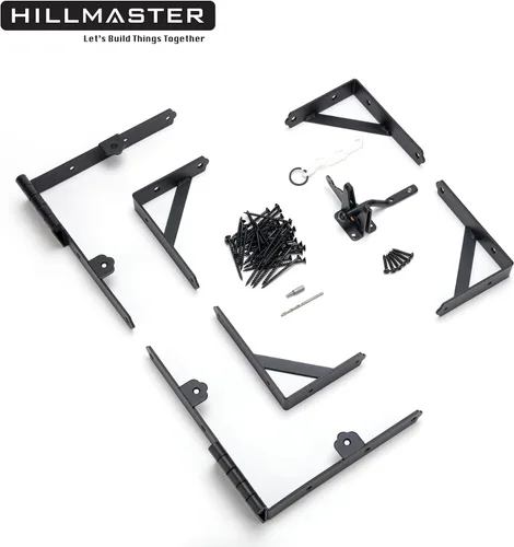 Vista 6 de HILLMASTER Kit de marco de puerta anti hundimiento, soporte de esquina de puerta, hardware de puerta ajustable resistente con pestillo de puerta