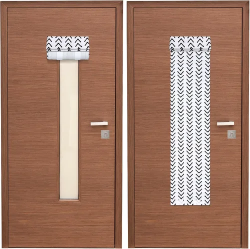 Vista 12 de Leinuosen 2 piezas cortinas cubiertas para puerta y ventana de aula, cortinas opacas de bloqueo para puertas de vidrio, cobertura de ventanas