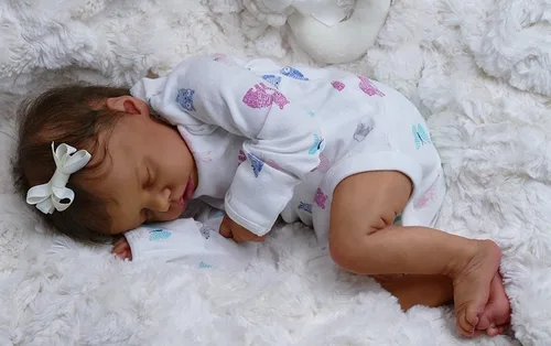 Vista 5 de KAWAYII Muñeca Reborn de bebé para niñas de 18 pulgadas, cuerpo suave, afroamericana, realista, muñeca de bebé recién nacida, regalo de juguete