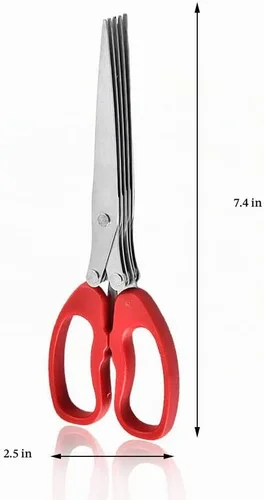 Vista 2 de MagiDeal Shredder Tijeras multipropósito multihoja tijeras de corte con acero inoxidable 5 cuchillas (rojo)