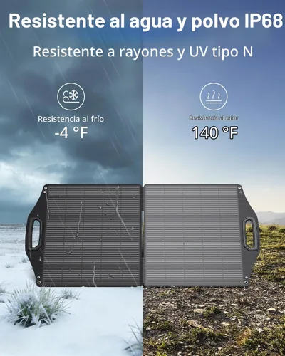 Vista 6 de BigBlue Panel Solar de 100W con USB-C (45W PD) + USB-A (Carga Rápida 18W) y Puertos MC-4, Resistente al Agua IP68, Accesorios Esenciales