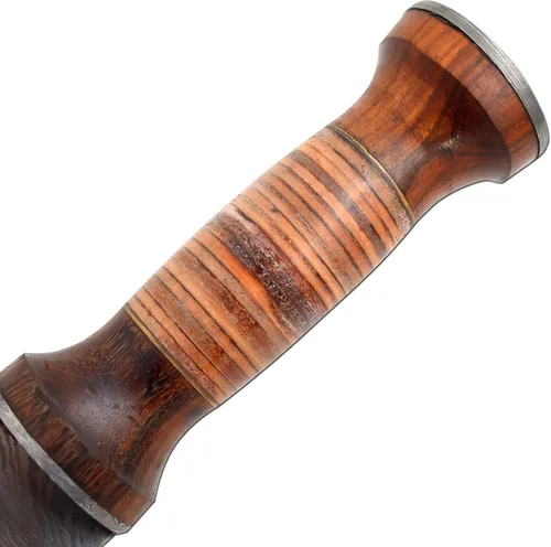 Vista 4 de Real Damascus Mini Sword - Mango de hoja de doller, color plateado