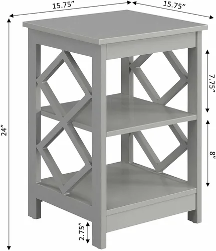 Vista 3 de Convenience Concepts Mesa auxiliar de diamante, gris
