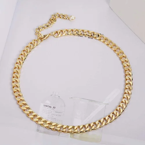 Vista 5 de LILILIEWHTE - Collar de cadena gruesa para mujer collar de cadena gruesa collares de moda cadena de eslabones de Cable gargantilla collares