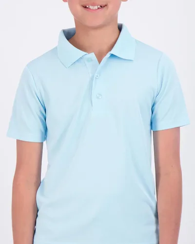 Vista 3 de Real Essentials Paquete de 3 Polo de manga corta para niño, uniforme escolar, rendimiento activo, golf (de 4 a 16 años)