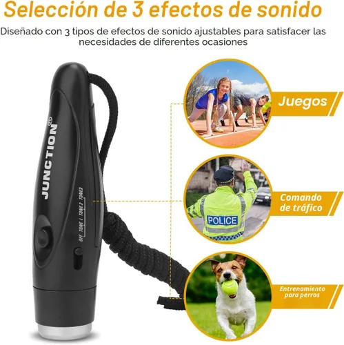 Vista 2 de UNIWA Silbato electrónico, silbato operado por batería ajustable con 3 sonidos de silbato diferentes y fuertes con cordón, silbatos electrónicos