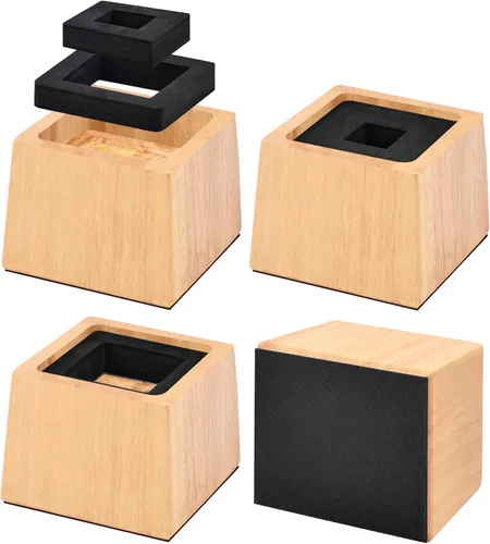 Vista 11 de Elevadores de cama resistentes, 3 pulgadas de alto (interior de 2 pulgadas de alto), borde elevado de 1 pulgada, carga de 2600 libras, para marco