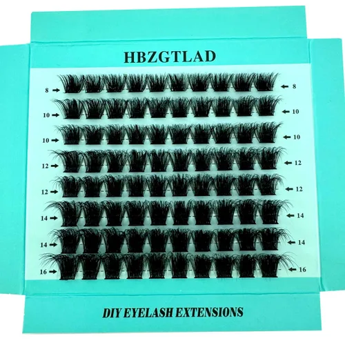 Vista 13 de Mezcla de pestañas postizas 3D esponjosas de un solo racimo, abanicos de volumen, pestañas individuales segmentadas naturales para extensión