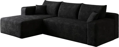 Vista 6 de Sofá deshuesado de 96 pulgadas, sofá modular en forma de L, color negro