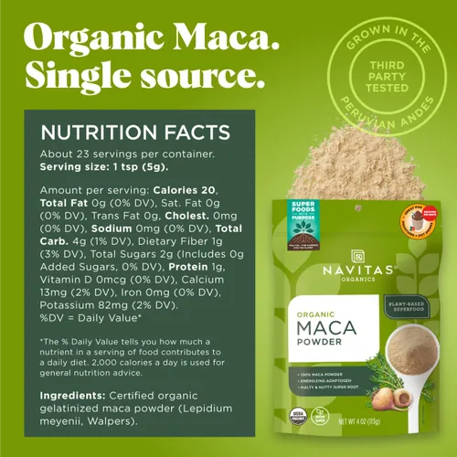 Vista 2 de Navitas Naturals maca en polvo orgánica, bolsas de 1 libra