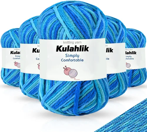 Vista 65 de 50g (1x50g) Hilo Acrílico para Crochet y Tejido, Hilo Degradado Colorido, 1 Rollo de Madejas, Hilo Acrílico Multicolor, Perfecto para Proyectos