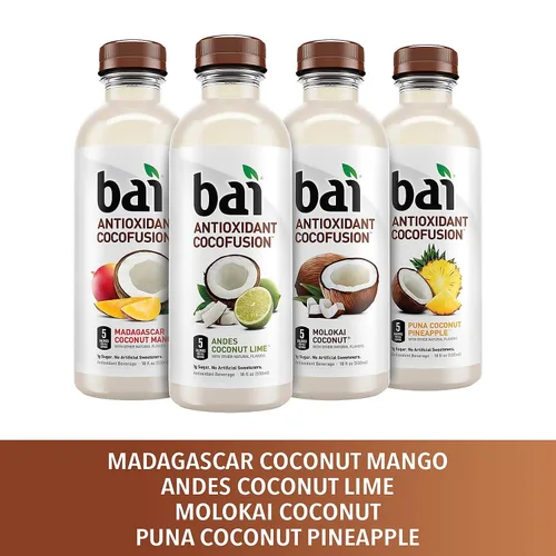 Vista 3 de Bai Coco Volcanic - Paquete variado de bebidas antioxidantes (paquete de 1) 18 onzas líquidas, 270 onzas líquidas