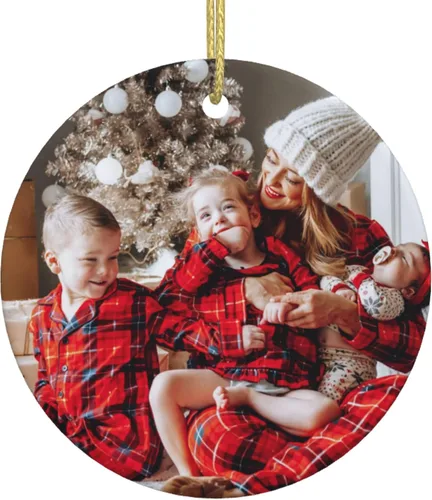 Vista 11 de Adornos personalizados de Navidad con foto/nombre, adornos personalizados de Navidad 2024, impresión de doble cara para árbol de Navidad, hogar