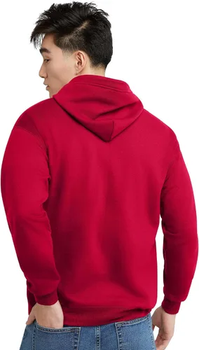 Vista 2 de Hanes - Sudadera EcoSmart con capucha y cremallera frontal hecha de una mezcla de algodón y vellón, de peso medio, para hombres