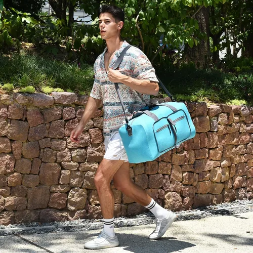 Vista 2 de Bolsa de viaje con compartimento para zapatos, unisex, resistente al agua