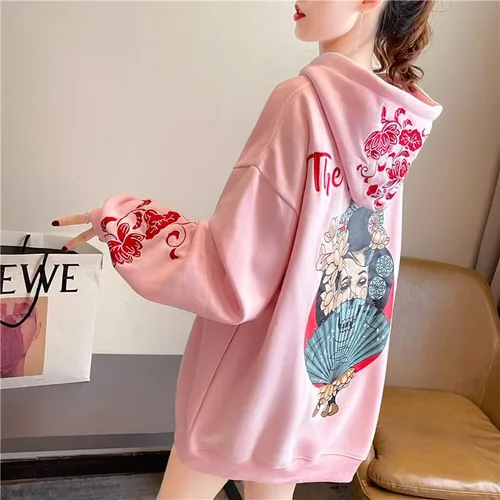 Vista 5 de Sudadera japonesa Sakura con capucha Y2K Anime Fairy Grunge, sudadera estética gótica de hadas