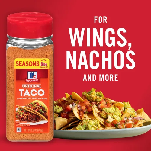 Vista 13 de McCormick Mezcla de condimentos para tacos, original, sin sabores artificiales, sin MSG añadido, calor suave y sabor clásico que toda la familia