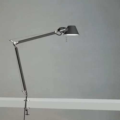 Vista 2 de Artemide Tolomeo Classic LED 100W E26 Lámpara de mesa negra con abrazadera