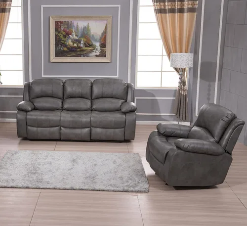 Vista 33 de Betsy Furniture Sofá reclinable de piel sintética con consola 8018, varios colores (beige, sofá biplaza)