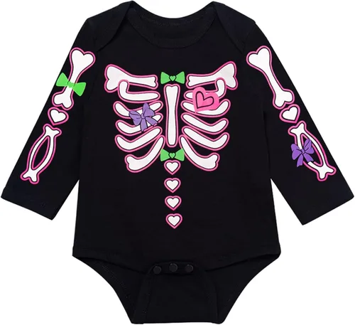 Vista 2 de Conjunto de 3 piezas de disfraces de Halloween para bebé recién nacida y falda tutú de manga larga