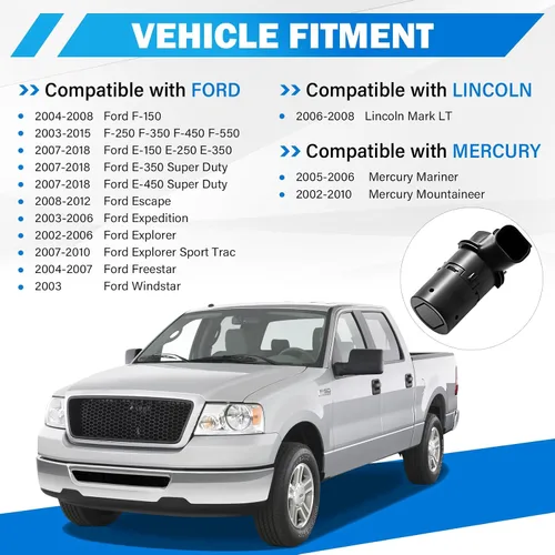 Vista 6 de Paquete de 4 sensores de asistencia de estacionamiento trasero compatibles con Ford F150 F250 F350 E-150 E-250 Escape Explorer Lincoln Mercury