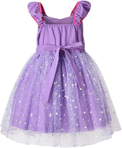 Vista 2 de Disfraz de princesa para niñas, vestido casual de verano para niñas pequeñas