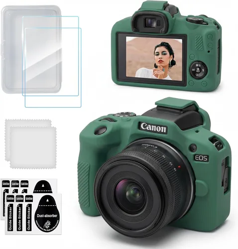 Vista 12 de Funda para cámara Canon EOS R100, funda protectora de silicona suave con protector de pantalla Accesorios para Canon R100, antiarañazos, goma ligera