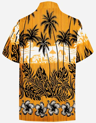 Vista 4 de LA LEELA Camisas hawaianas con botones Funky Beach para hombre
