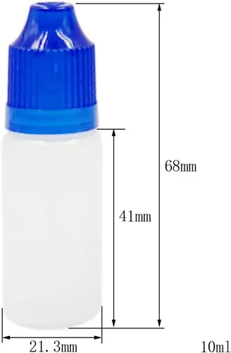Vista 2 de NANSHINE Botellas de plástico con gotero de 0.3 fl oz x 50 LDPE, recipientes vacíos con tapa