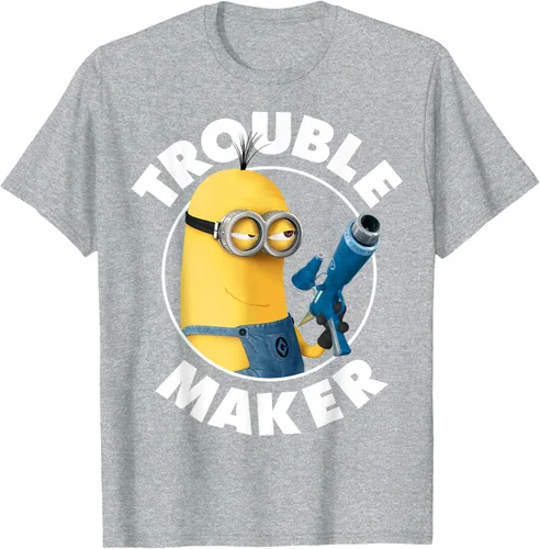 Vista 53 de Despicable Me Minions Kevin Fabricante de Problemas Gráfico Camiseta Negro