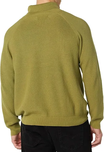 Vista 4 de Tienda Essentials Suéter de cuello alto de punto acanalado 100% algodón para hombre