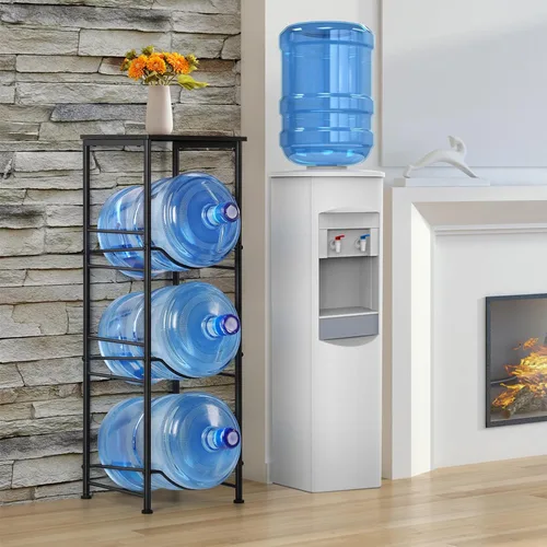 Vista 7 de OYEAL Soporte para Jarra de Agua de 5 Galones Organizador de Botellas de Agua con Estante, Estante de Almacenamiento de Botellas de Agua de Servicio