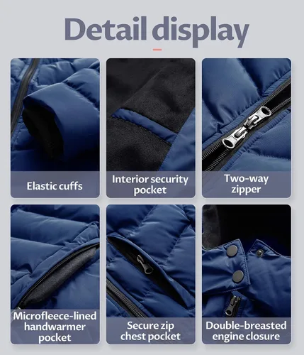 Vista 7 de CREATMO US Abrigo de invierno con capucha para mujer, impermeable, cálido, largo acolchado, parka