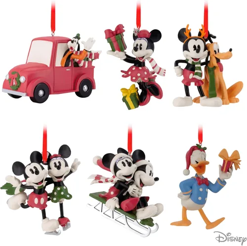 Vista 6 de Hallmark Disney - Juego de 6 adornos navideños de Mickey Mouse y sus amigos