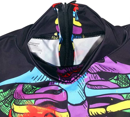 Vista 4 de Selowin - Overol para disfraz de Halloween con estampado de esqueleto, traje de gato