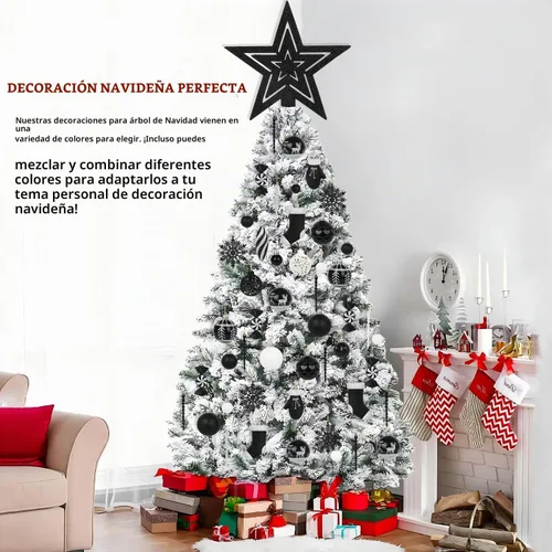 Vista 2 de Artmag Juego de 135 piezas de adornos de bolas de Navidad, bolas de Navidad pre-atadas inastillables de plástico surtidas para decoración colgante